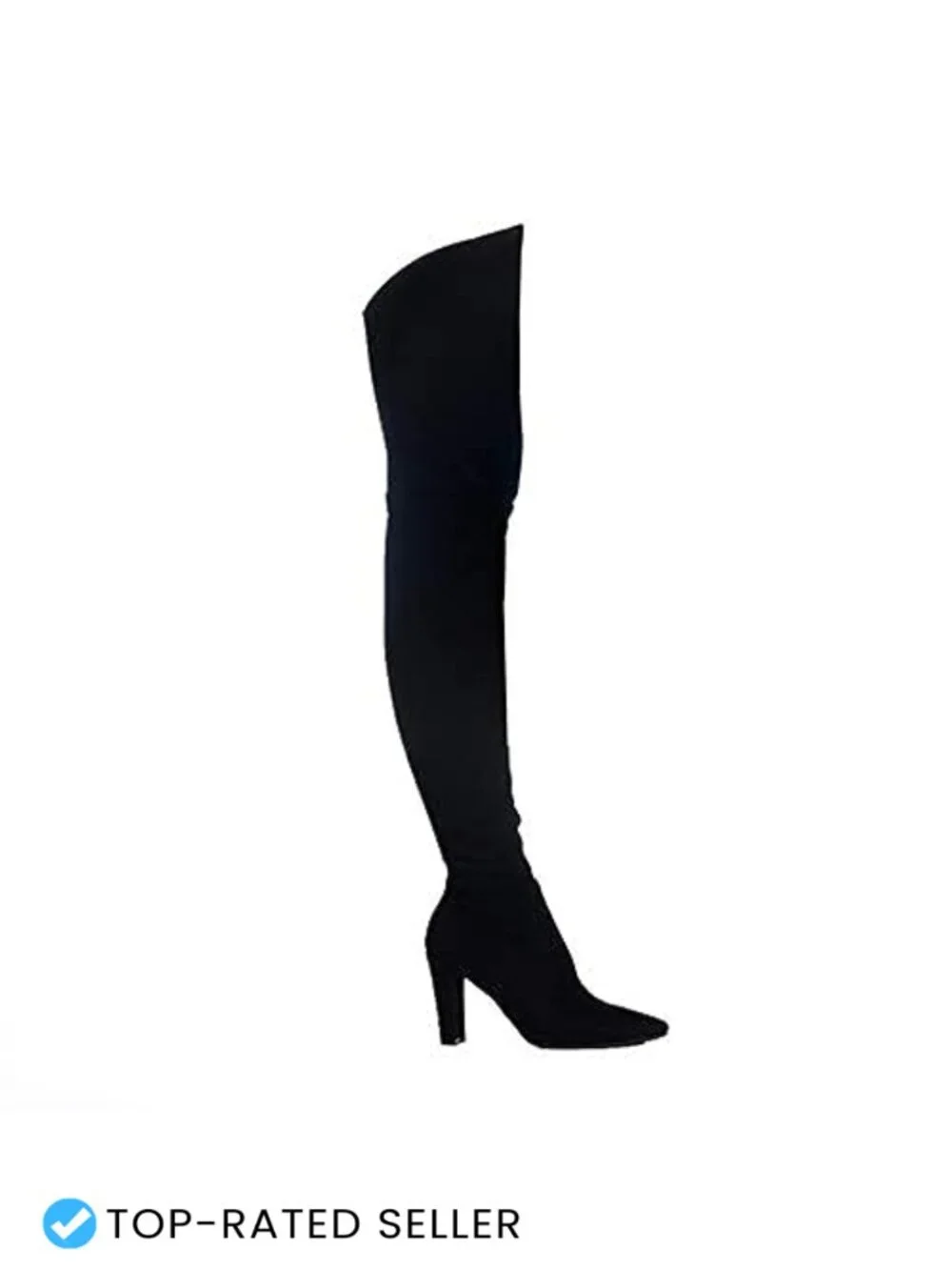 Women's Stretch Suede Chunky Heel Over the Knee Boots Thigh High Pull-On
